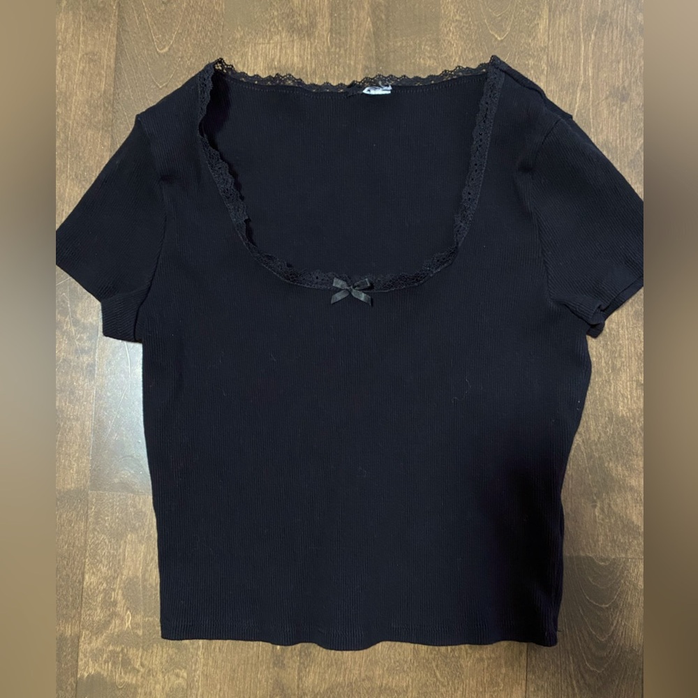 Black crop top from H&M in S